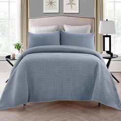 Picture of Orla Sandwash Coverlet Polyester Bluegrey Dreamaker