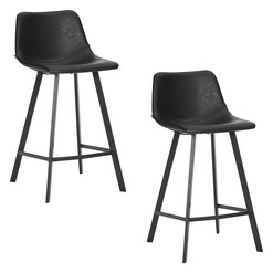 Picture of Orleans Set of 2 Faux Leather Bar Stools Assorted casabona