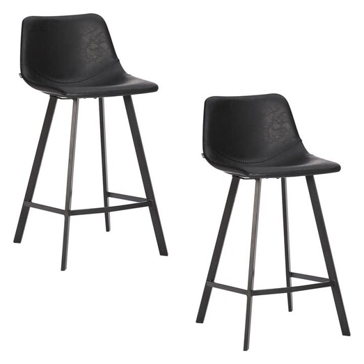 Picture of Orleans Set of 2 Faux Leather Bar Stools Assorted casabona Picture of Orleans Set of 2 Faux Leather Bar Stools Assorted casabona