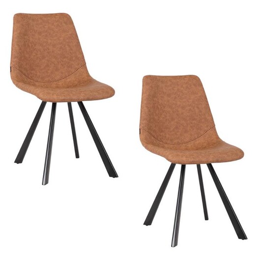 Picture of Orleans Set of 2 Faux Leather Dining Chairs, Grey in Tan by casabona