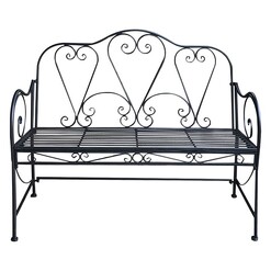Picture of Ornate Metal Bench Seat in Black by The Complete Garden