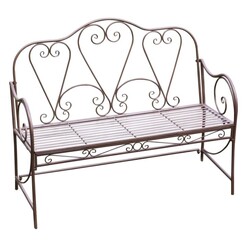 Picture of Ornate Metal Bench Seat in Brown by The Complete Garden