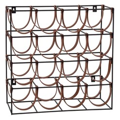 Picture of Orwell 16 Bottles Wine Rack Metal Black/Brown Academy
