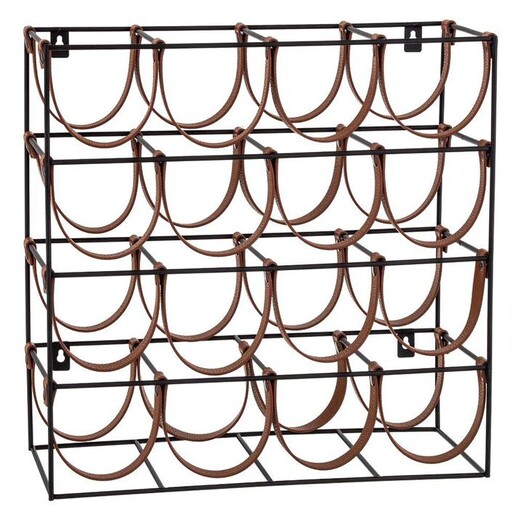 Picture of Orwell 16 Bottles Wine Rack Metal Black/Brown Academy Picture of Orwell 16 Bottles Wine Rack Metal Black/Brown Academy