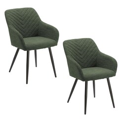 Picture of Osborn Set of 2 Upholstered Dining Chairs in Green by Bay Road Designs