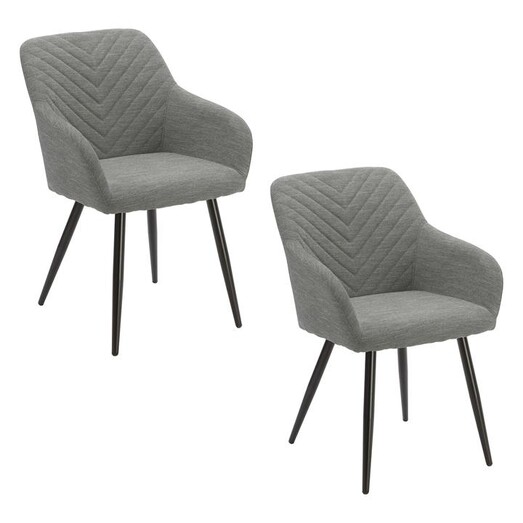 Picture of Osborn Set of 2 Upholstered Dining Chairs in Pewter by Bay Road Designs