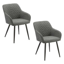 Picture of Osborn Set of 2 Upholstered Dining Chairs in Steel Grey by Bay Road Designs