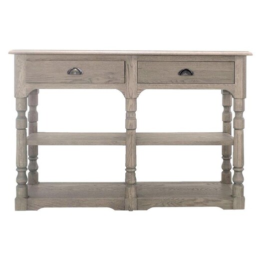 Picture of Oscar Oak Console Table in Weathered Oak by Jac Home Living