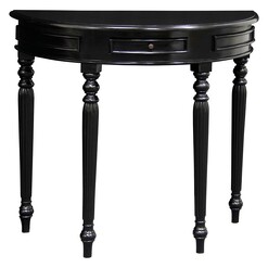 Picture of Oskar Half Round Timber Side Table Mahogany Black Kayu Estate