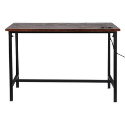 Picture of Ottis Bar Table with Charging Station Solid Wood Oak Levede
