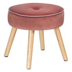 Picture of Otto Velvet Foot Stool in Pink by Emporium