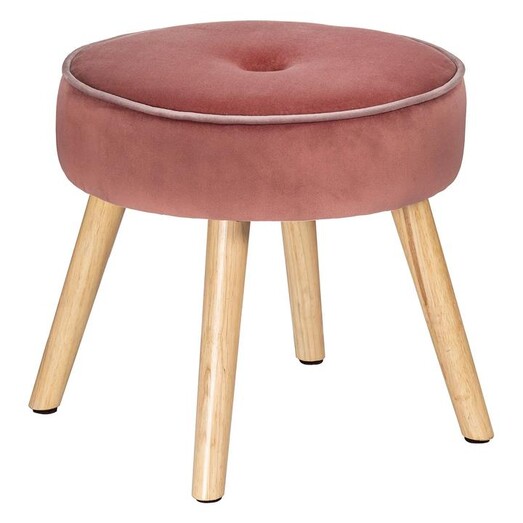 Picture of Otto Velvet Foot Stool in Pink by Emporium Picture of Otto Velvet Foot Stool in Pink by Emporium