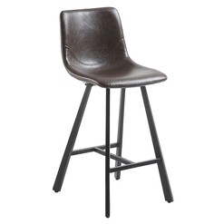 Picture of Ottorino Bar Stool, Chocolate Faux Leather Dark Brown Vida & Co.