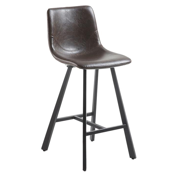 Picture of Ottorino Bar Stool, Chocolate Faux Leather Dark Brown Vida & Co.