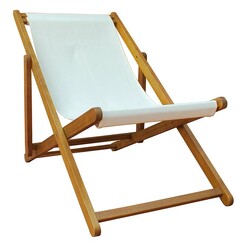 Picture of Outdoor Foldable Beach Chair Wood Oak/White QFurniture