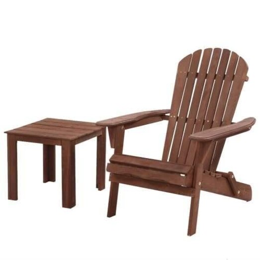 Picture of Outdoor Folding Beach Camping Chairs Table Set Wooden Adirondack Lounge