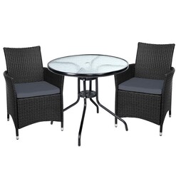 Picture of Outdoor Furniture Dining Chair Table Bistro Set Wicker Patio Setting Tea Coffee Cafe Bar Set