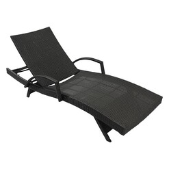 Picture of Outdoor Living Sun Lounger with Armrests Metal Grey Homeflex