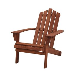 Picture of Outdoor Sun Lounge Beach Chairs Table Setting Wooden Adirondack Patio Brown Chair