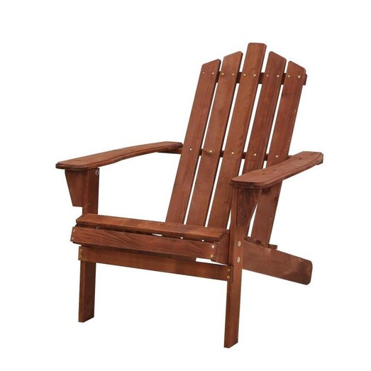 Picture of Outdoor Sun Lounge Beach Chairs Table Setting Wooden Adirondack Patio Brown Chair