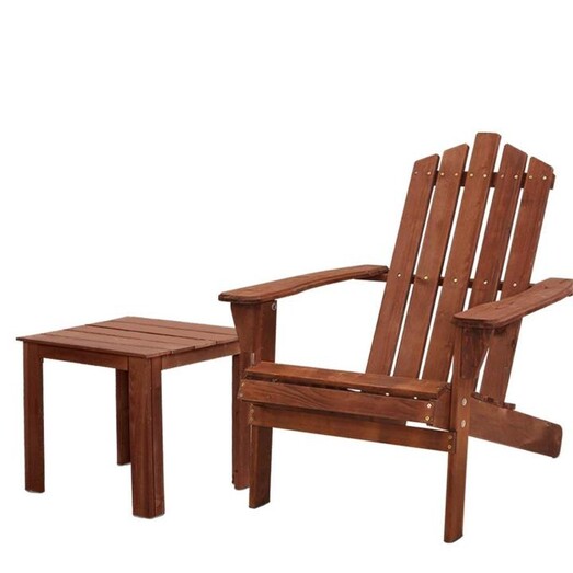 Picture of Outdoor Sun Lounge Beach Chairs Table Setting Wooden Adirondack Patio Lounges Chair