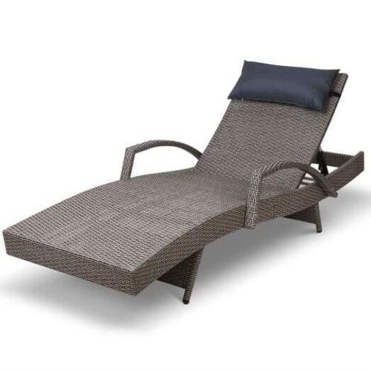 Picture of Outdoor Sun Lounge Furniture Day Bed Wicker Pillow Sofa Set