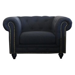 Picture of Oxford Armchair Fabric Black Dover Mason