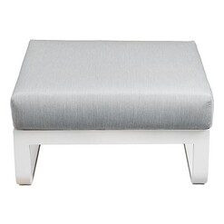 Picture of Padma Outdoor Aluminium Ottoman White/Grey Vida & Co.