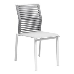 Picture of Padma Outdoor Dining Chair Striped Metal White/Grey Vida & Co.