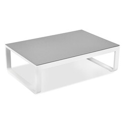 Picture of Padma Outdoor Glass Top Coffee Table White/Grey Vida & Co.