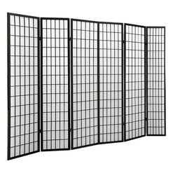 Picture of Padua 6 Panel Wooden Room Divider Black Levede