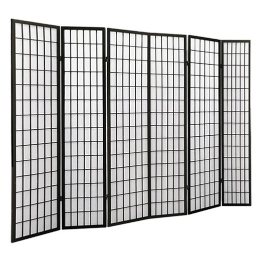 Picture of Padua 6 Panel Wooden Room Divider Black Levede
