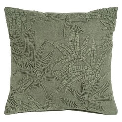 Picture of Palalo Stonewash Embroidered Cushion in Moss by Maison by Rapee