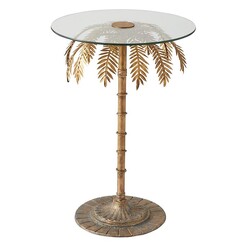 Picture of Palm Tree Side Table in Gold by Amalfi