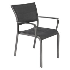 Picture of Palmero Outdoor Dining Chair, Charcoal/Grey Metal Living by Design