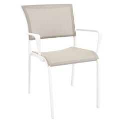 Picture of Palmero Outdoor Dining Chair, White/Beige Metal Living by Design