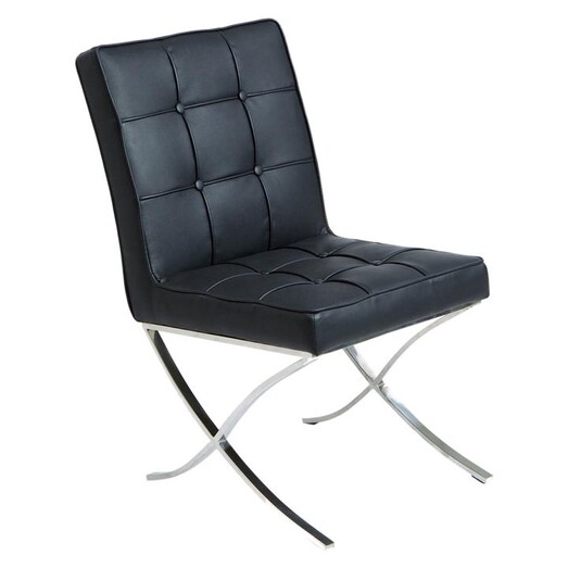 Picture of Pandora Dining Chair, Black Leather SkyBlue