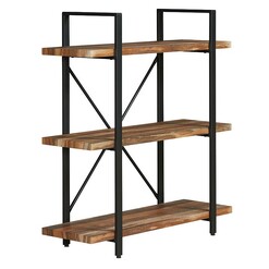 Picture of Panova 3-Tier Industrial Bookshelf MDF Brown/Black IHOMDEC