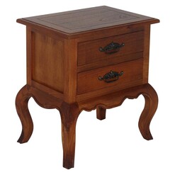 Picture of Papara 2 Drawer Timber Side Table Cedar Pecan Kayu Estate