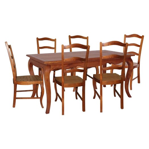 Picture of Papara 7 Piece Timber Dining Set Cedar Pecan Kayu Estate