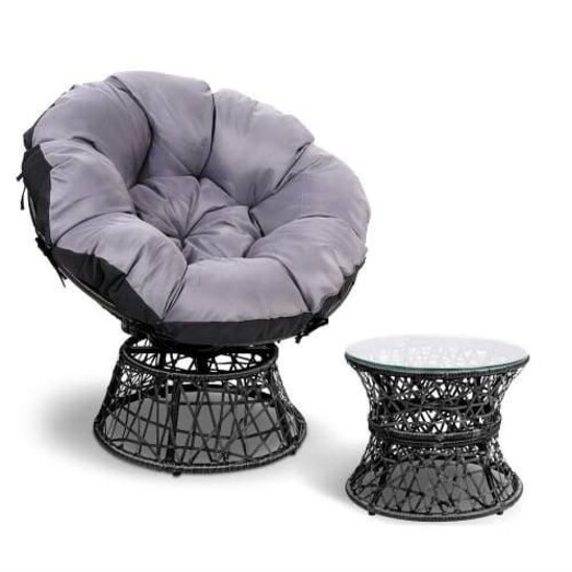 Picture of Papasan Chair and Side Table - Black