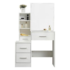 Picture of Paramor Dressing Table & Stool Wood White Levede