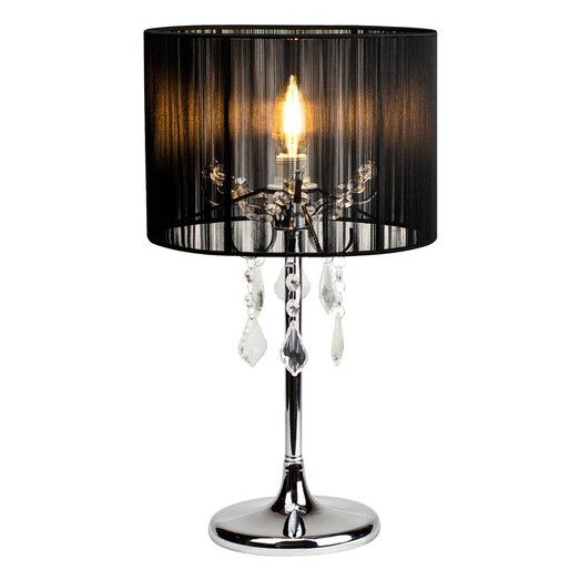 Picture of Paris Crystal Table Lamp in Black by Lexi Lighting