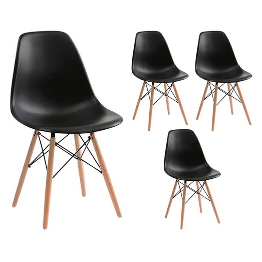 Picture of Paris Set of 4 Dining Chairs Polypropylene Black HOMESTAR