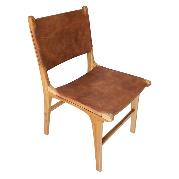 Picture of Pasadena Leather Dining Chair Tan Abide Interiors