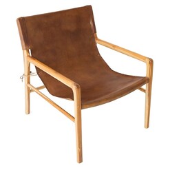 Picture of Pasadena Leather Sling Armchair Tan Abide Interiors