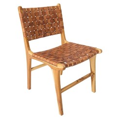 Picture of Pasadena Leather Strap Dining Chair Tan Abide Interiors