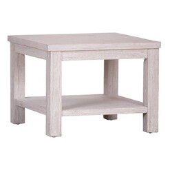Picture of Paulie Timber Side Table in Whitewash by Dover Mason