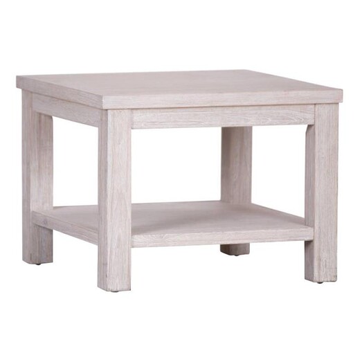 Picture of Paulie Timber Side Table in Whitewash by Dover Mason