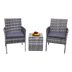 Picture of PE Rattan 3-Piece Outdoor Table & Armchair Set Wicker Assorted Dreamo Living